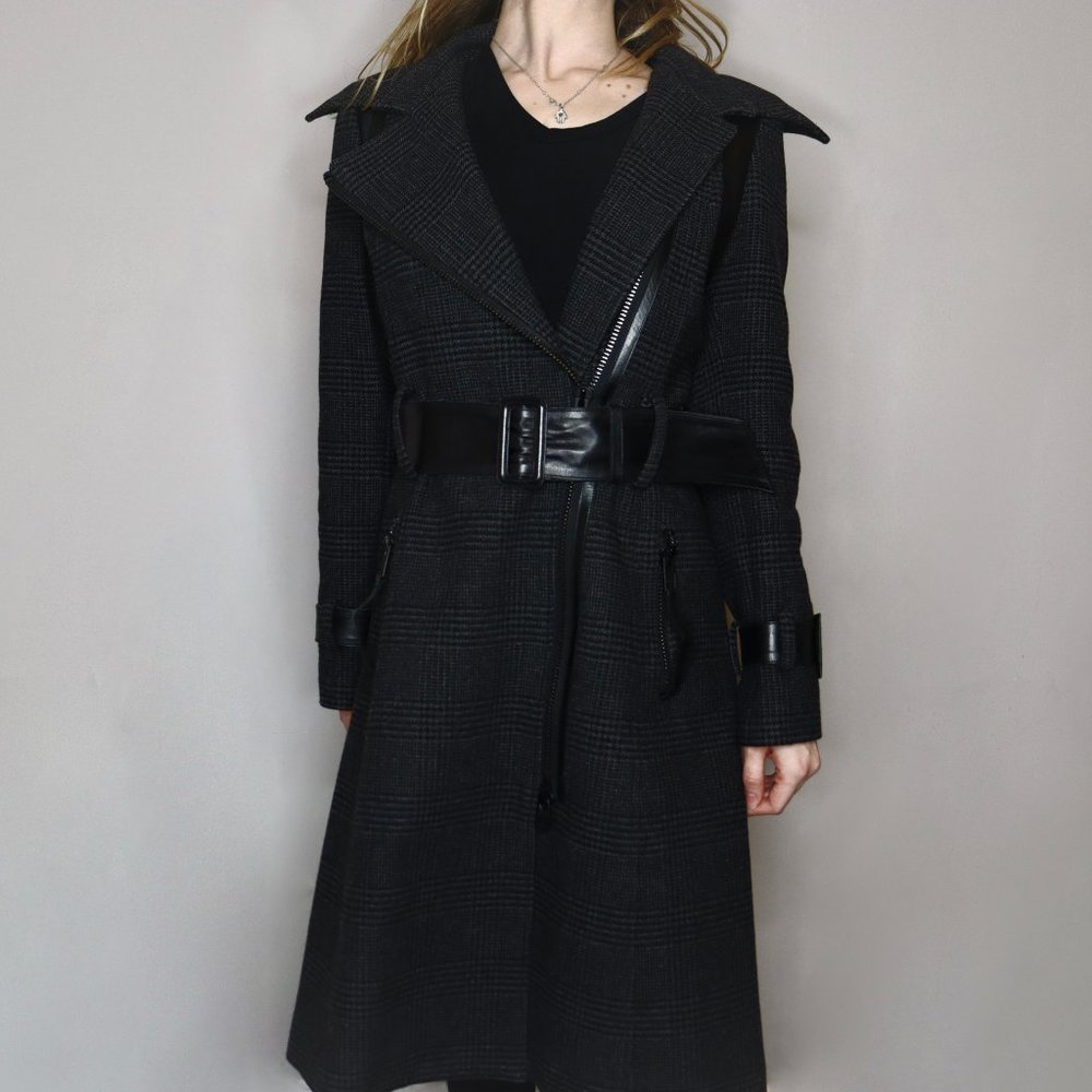 Mackage Women's Wool Coat with Genuine Leather - Size M